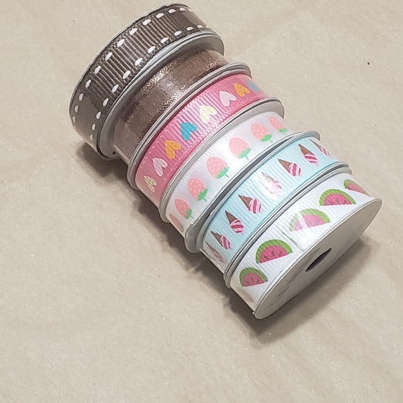 NWT American Crafts Premium Printed Ribbon Bundle Qty 6 - Picture 3 of 15